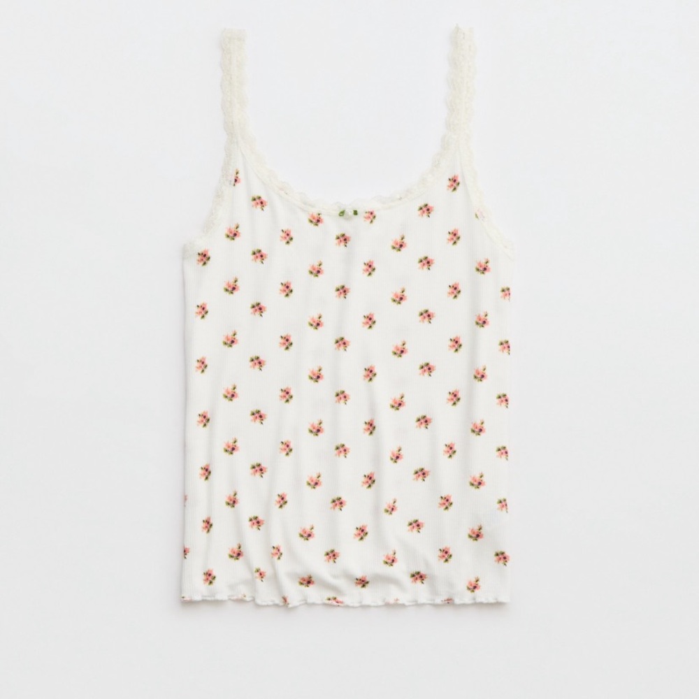 Aerie Real Soft Lace Trim Tank Top